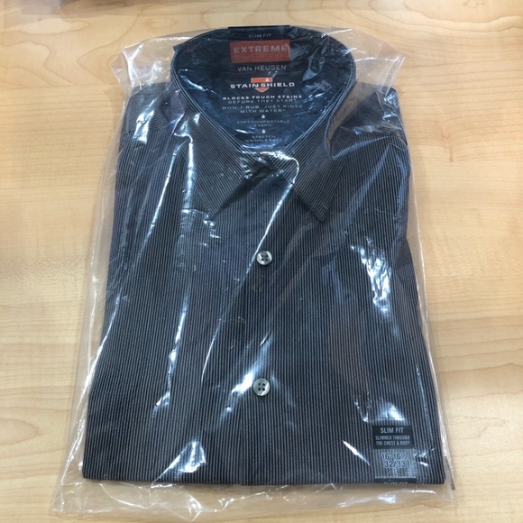 Black Ice Van Heusen Dress Shirt Sz L - Picture 4 of 5